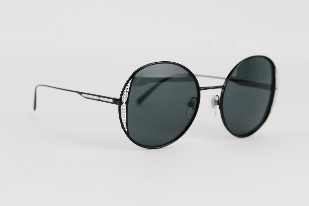 BVLGARI ROUND FRAME METAL SUNGLASSES