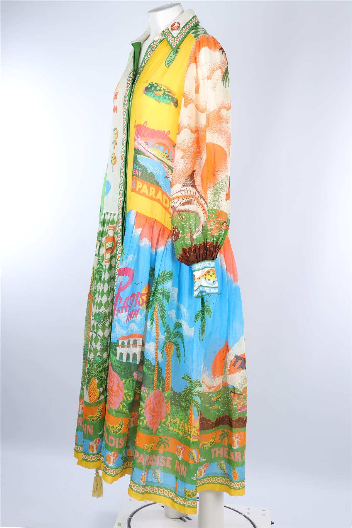 ALEMAIS MULTI RAMIE MAXI DRESS AU 10 UK 10