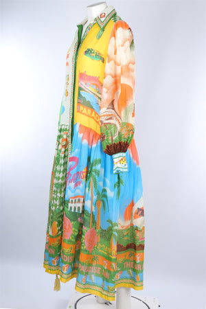 ALEMAIS MULTI RAMIE MAXI DRESS AU 10 UK 10