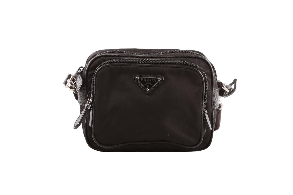 BLACK 2005 RE-EDITION CAMERA NYLON SHOULDER BAG