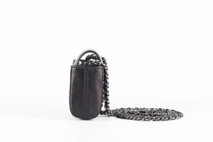 CHANEL BLACK 2011 O-PHONE HOLDER QUILTED SHOULDER BAG