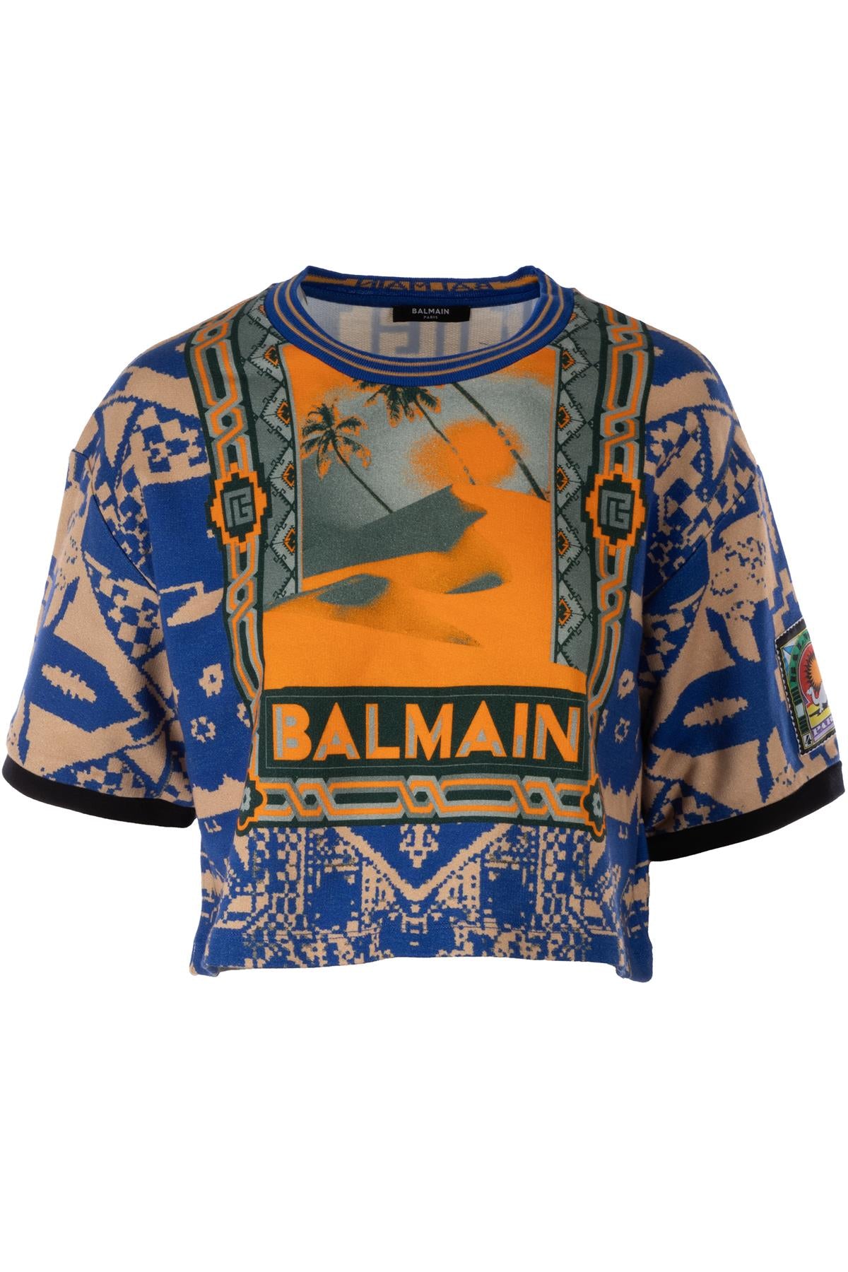 BALMAIN BLUE COTTON TOP SMALL