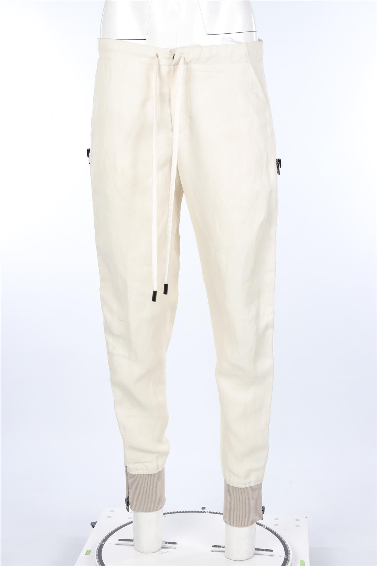 TOM FORD CREAM LINEN TAPERED PANTS IT 38 UK 6