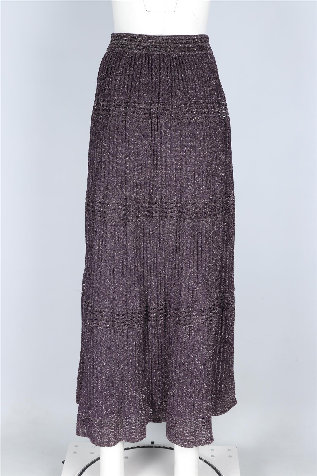 M MISSONI PURPLE CROCHET MAXI SKIRT IT 40 UK 8