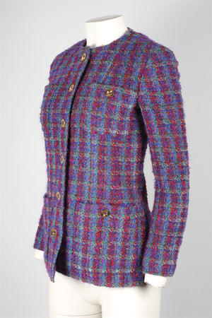 CHANEL MULTI 1991 TWEED JACKET FR 36 UK 8