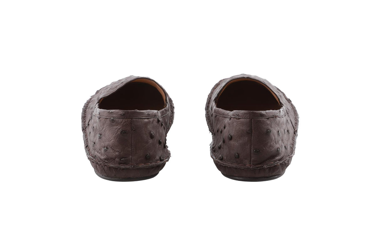 BROWN VASKO OSTRICH LOAFERS