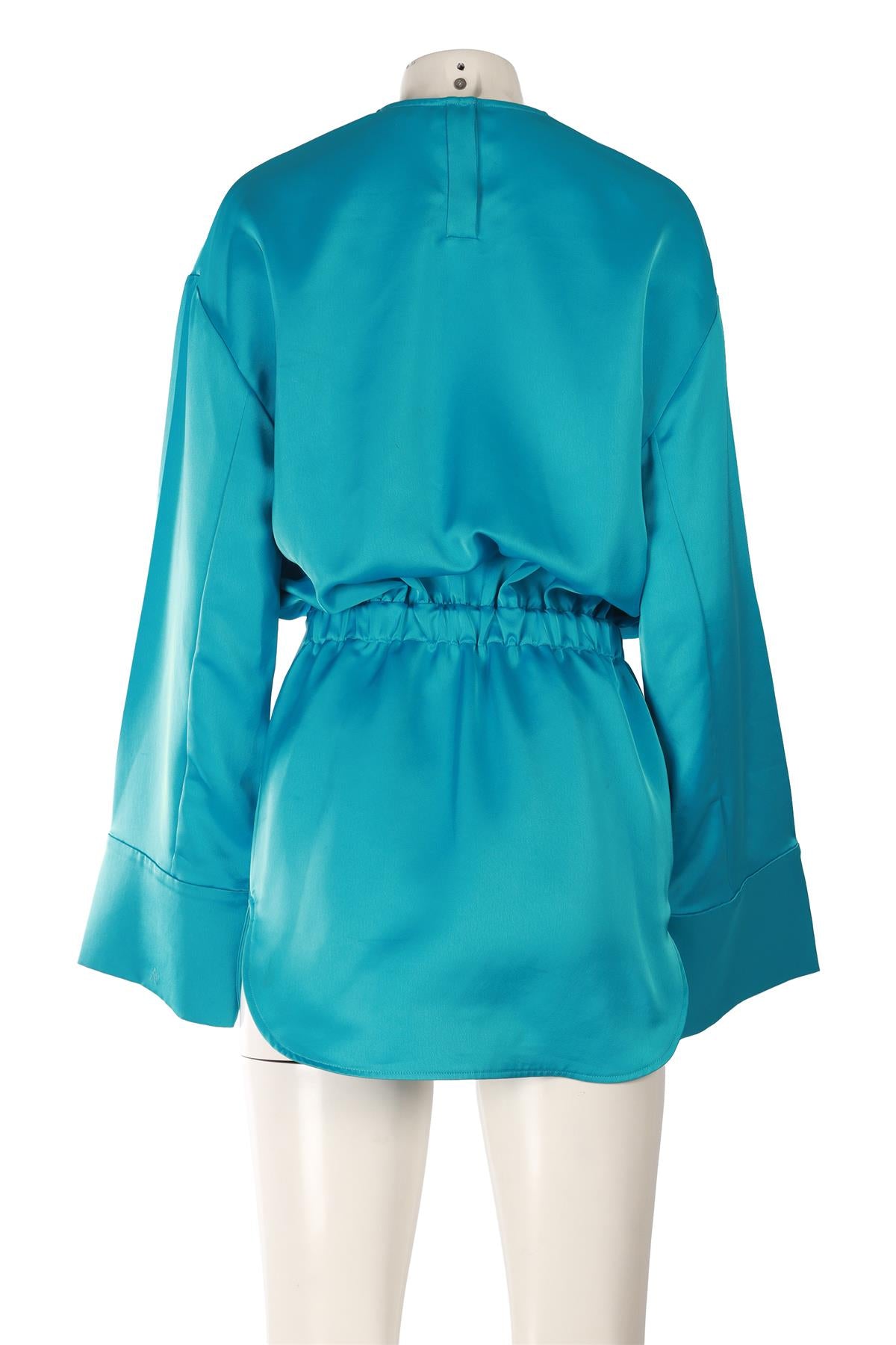 THE ATTICO BLUE SATIN MINI DRESS IT 40 UK 8