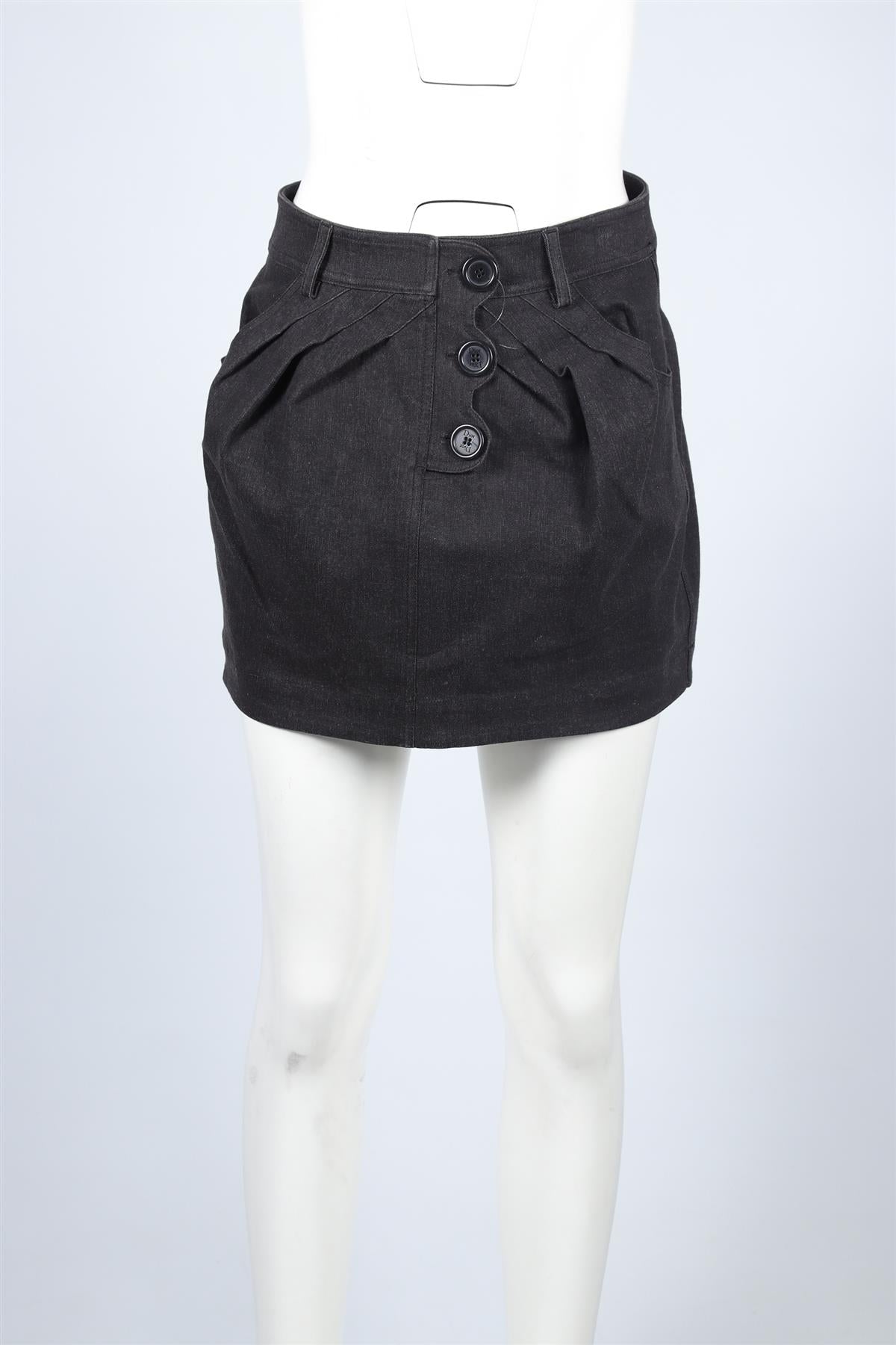 CHRISTIAN DIOR BLACK DENIM MINI SKIRT FR 36 UK 8