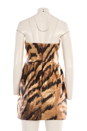 P.A.R.O.S.H GOLD MINI DRESS SMALL