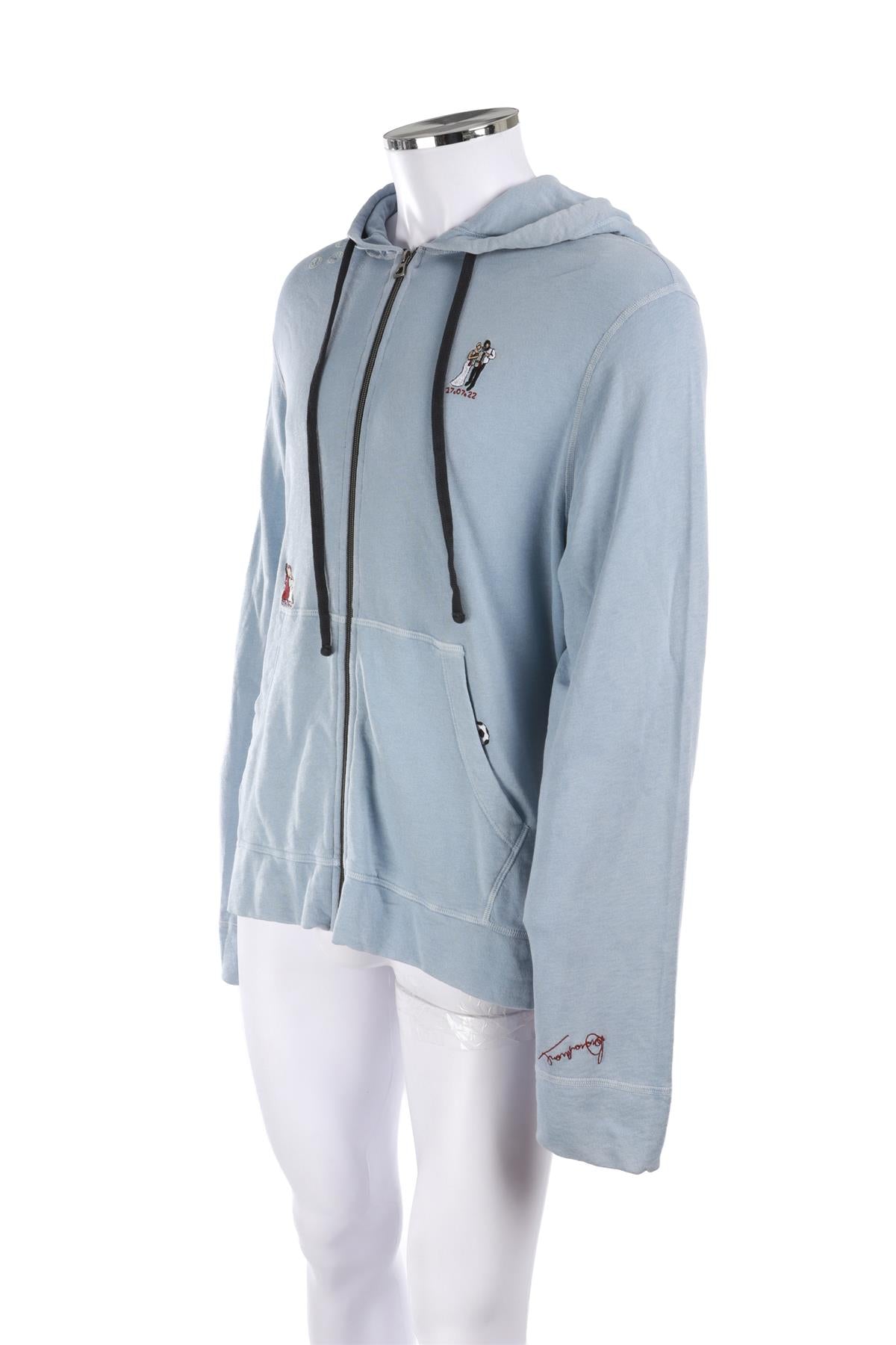 JAMES PERSE BLUE COTTON HOODIE XLARGE