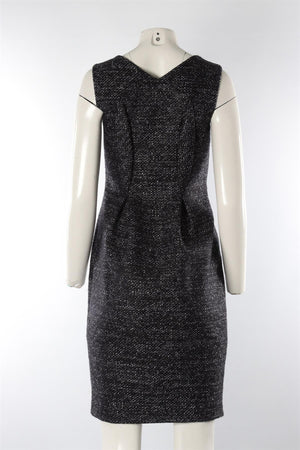 JIL SANDER NAVY WOOL MIDI DRESS EU 34 UK 6