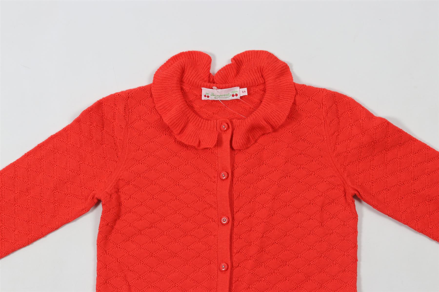 BONPOINT RED KIDS GIRLS CARDIGAN 6 YEARS