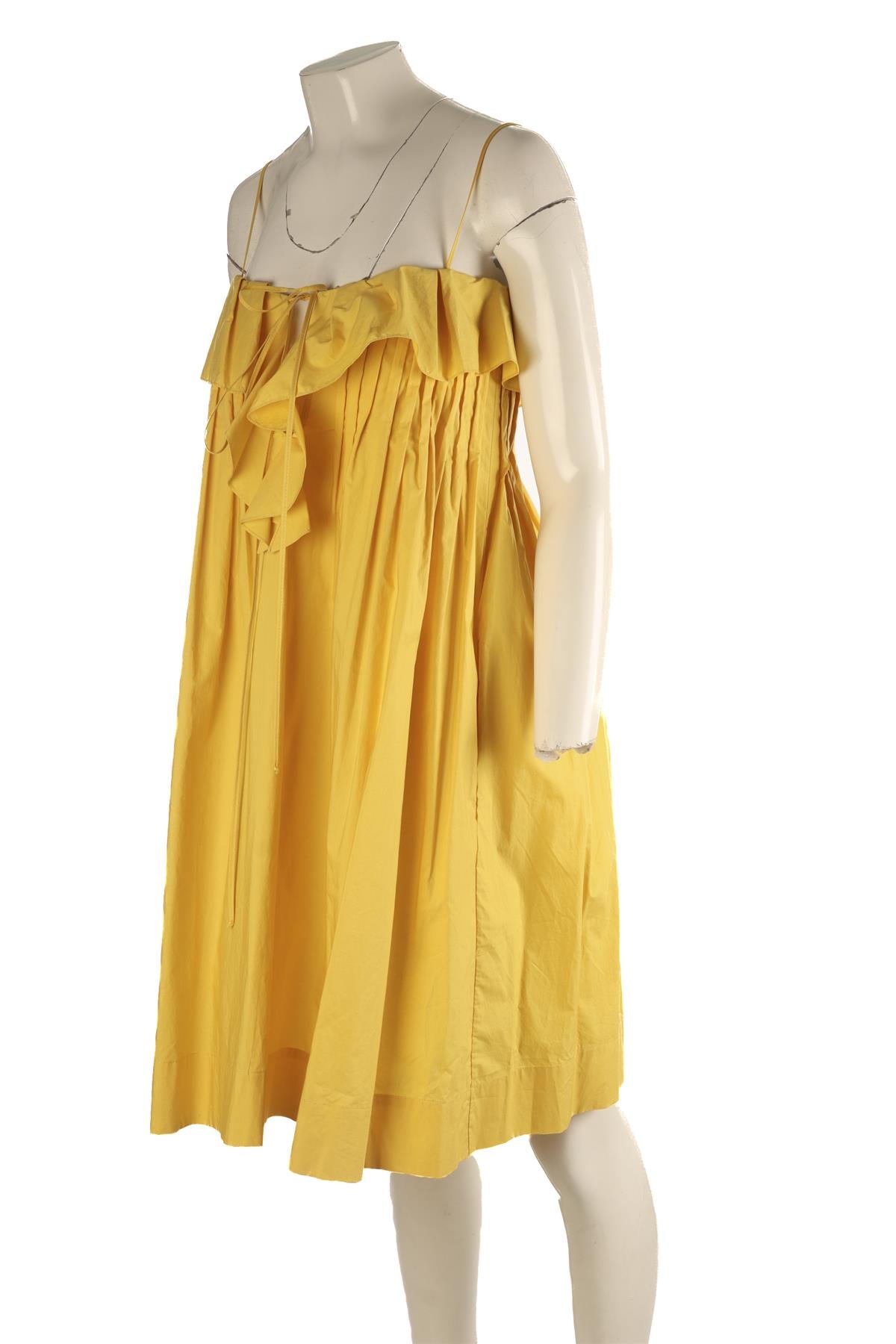 THREE GRACES LONDON YELLOW COTTON MINI DRESS UK 6