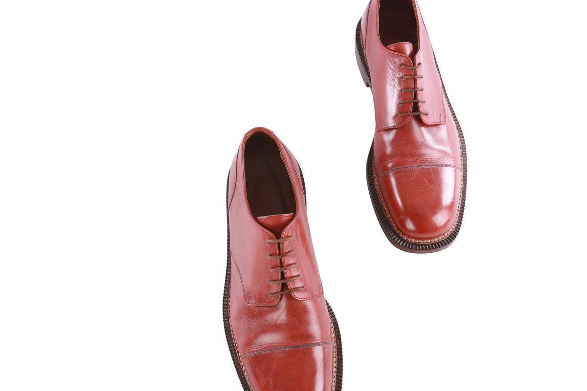 JIL SANDER RED MEN'S DERBY SHOES EU 42 UK 8 US 9