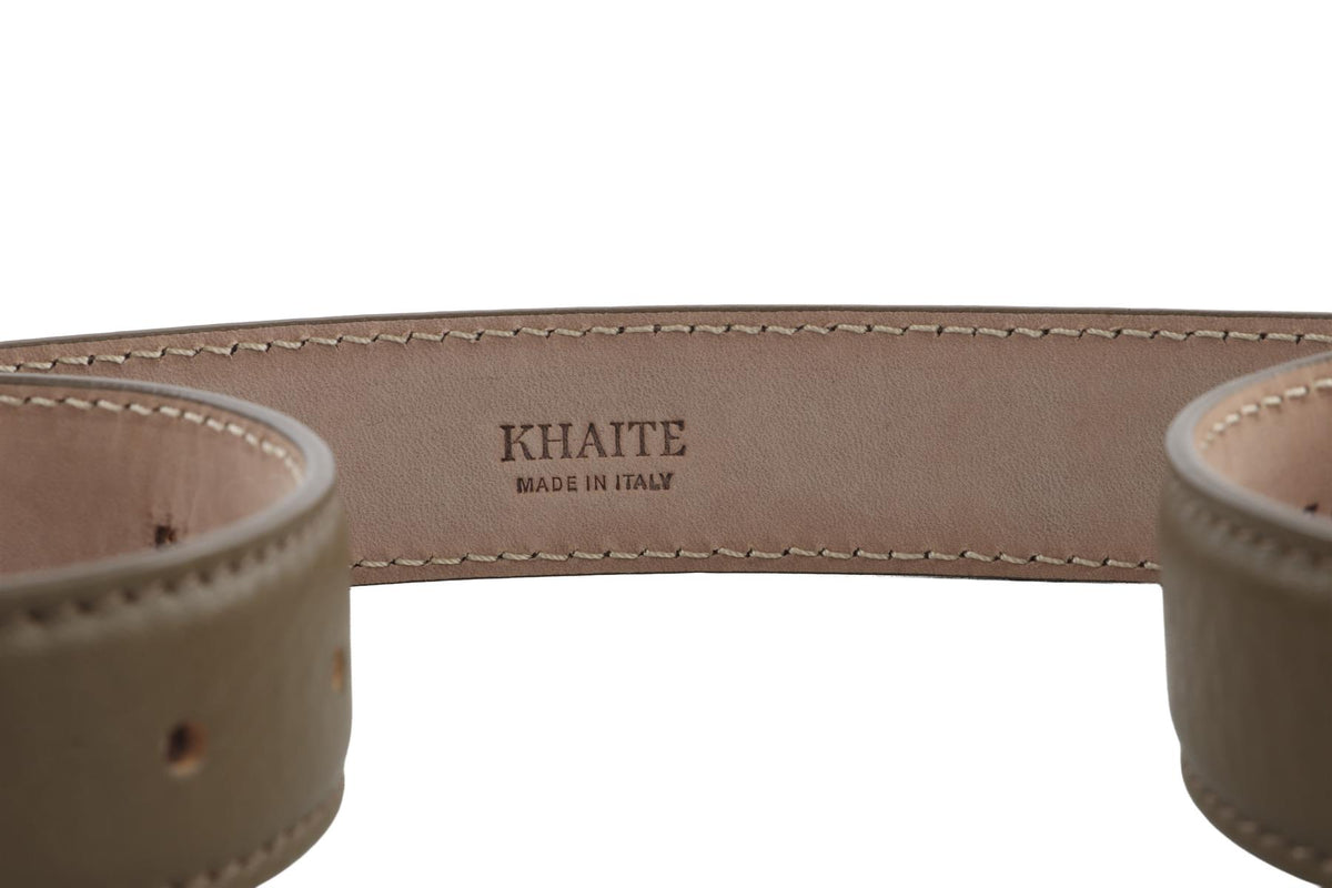 KHAITE TAUPE LEATHER WAIST BELT 75CM