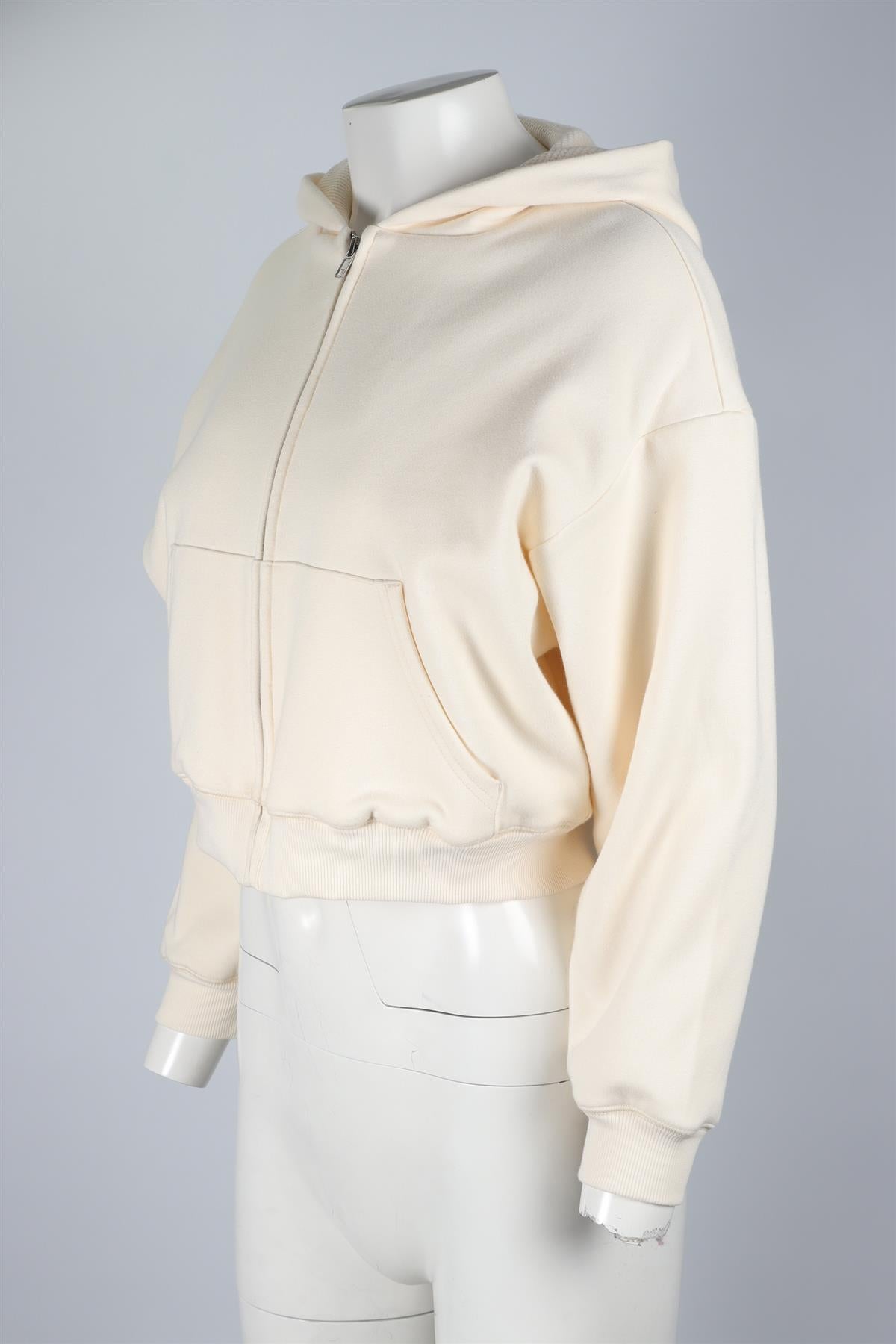 SKIMS CREAM COTTON HOODIE MEDIUM