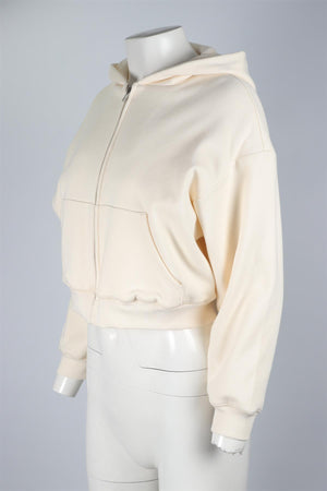SKIMS CREAM COTTON HOODIE MEDIUM