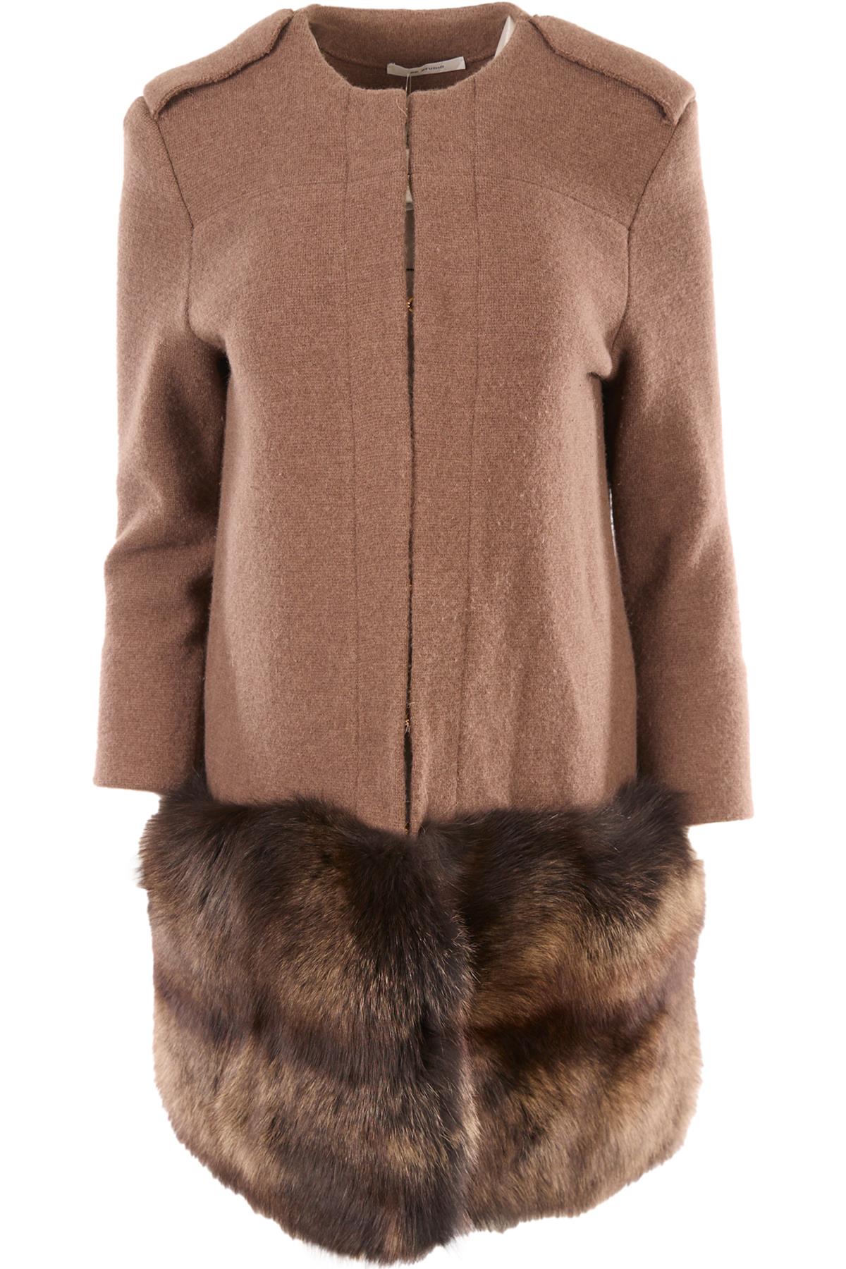 BP STUDIO BROWN FOX FUR COAT MEDIUM