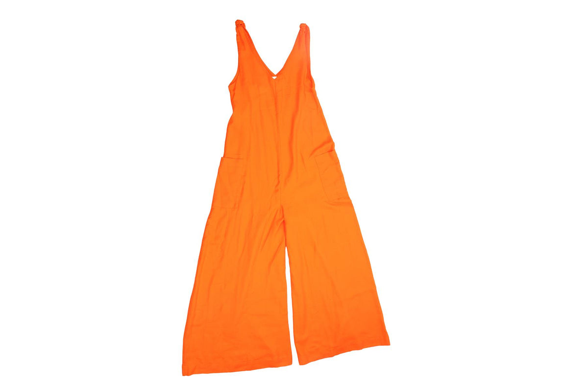 CASA RAKI BY W.ICONS ORANGE LINEN JUMPSUIT SMALL