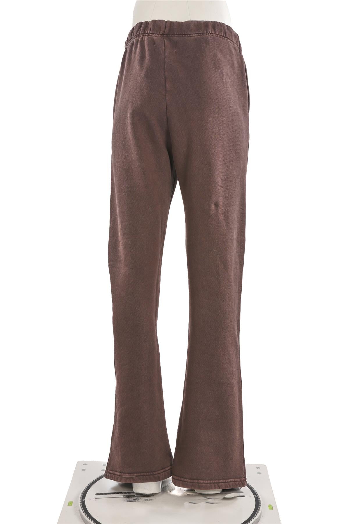 LES TIEN BROWN COTTON TRACK PANTS MEDIUM