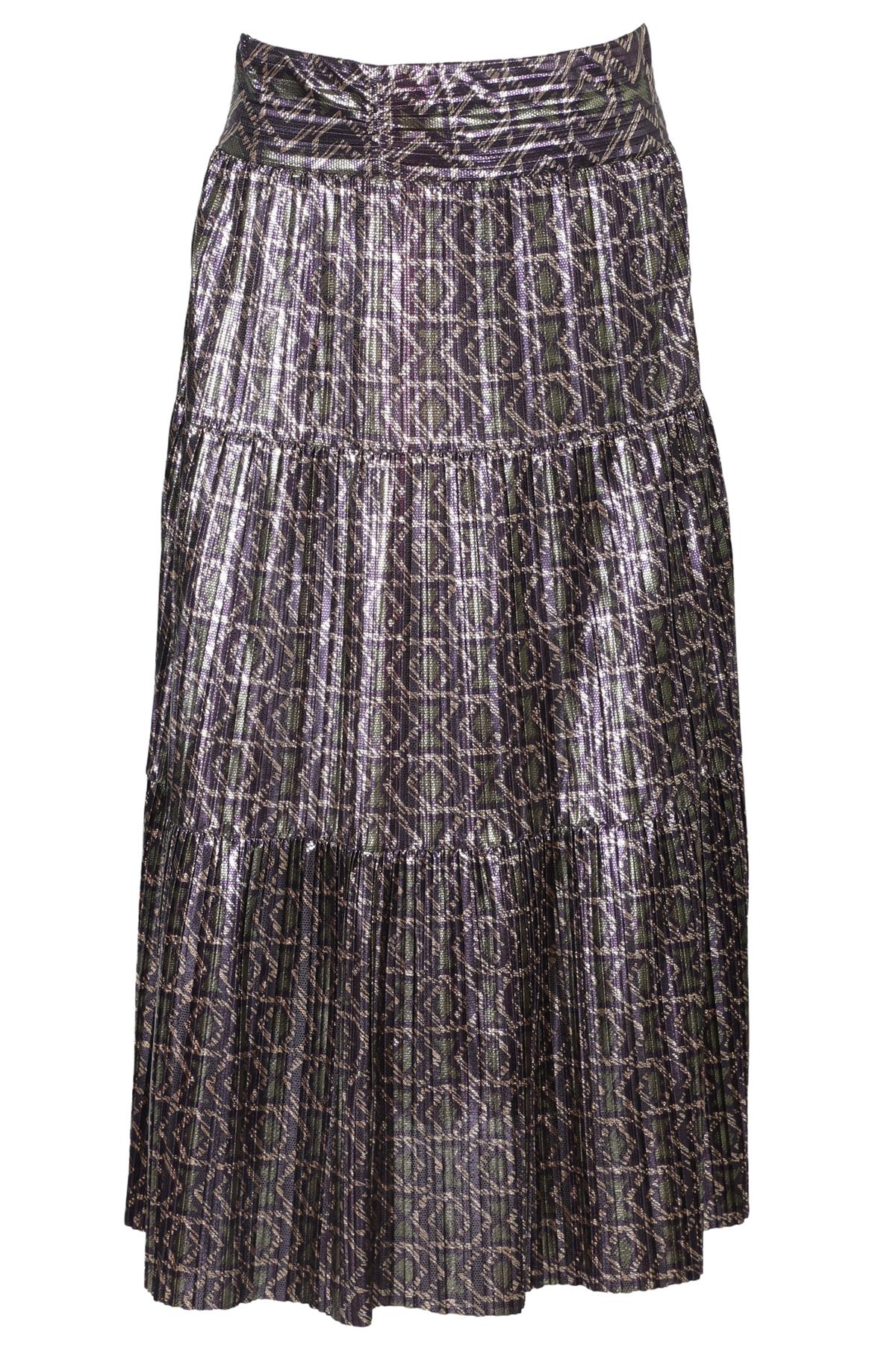 BA&SH PURPLE SATIN MIDI SKIRT UK 8