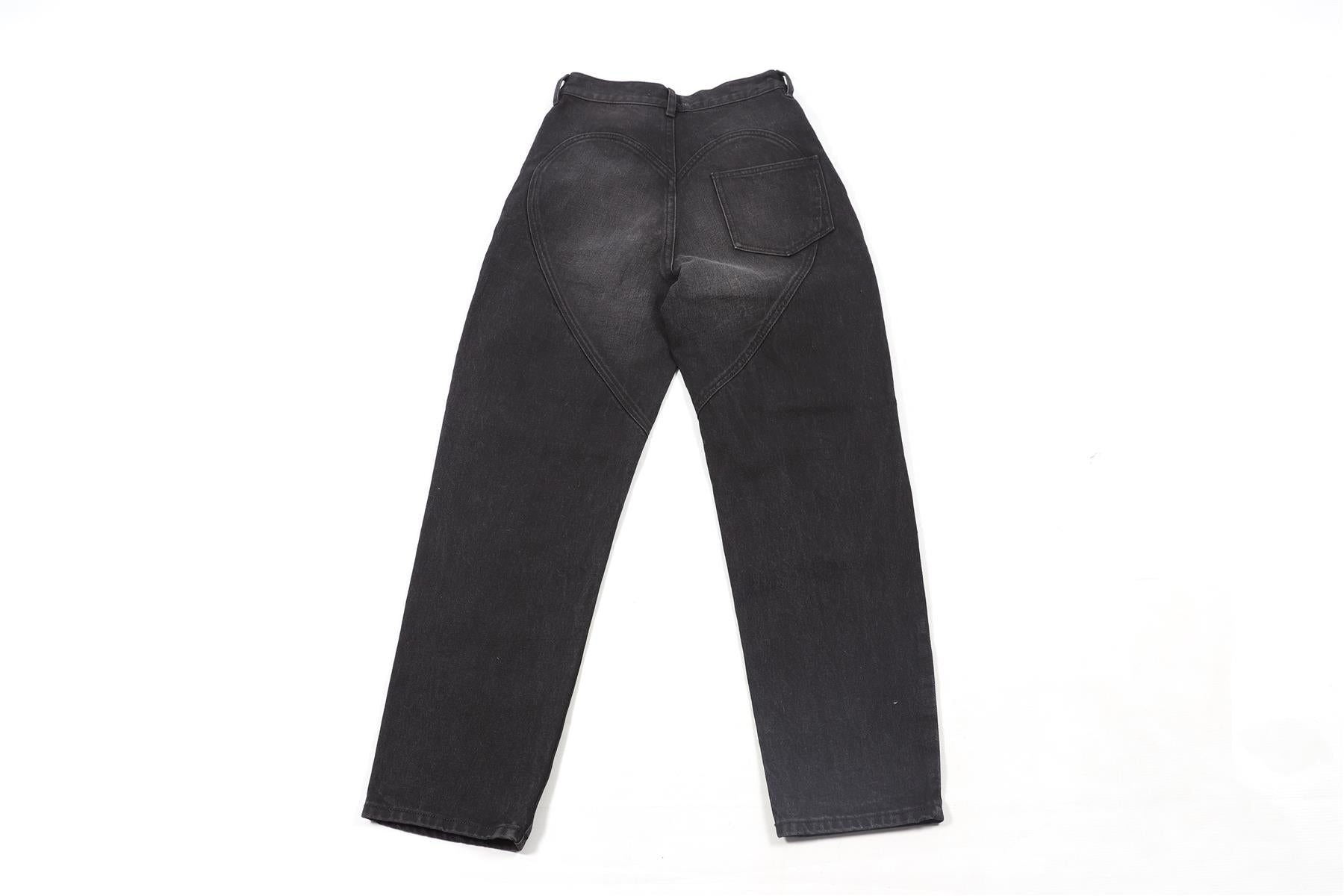 AREA BLACK STRAIGHT LEG JEANS W24 UK 6