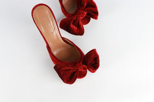 JOHANNA ORTIZ RED VELVET MULES EU 39 UK 6 US 9