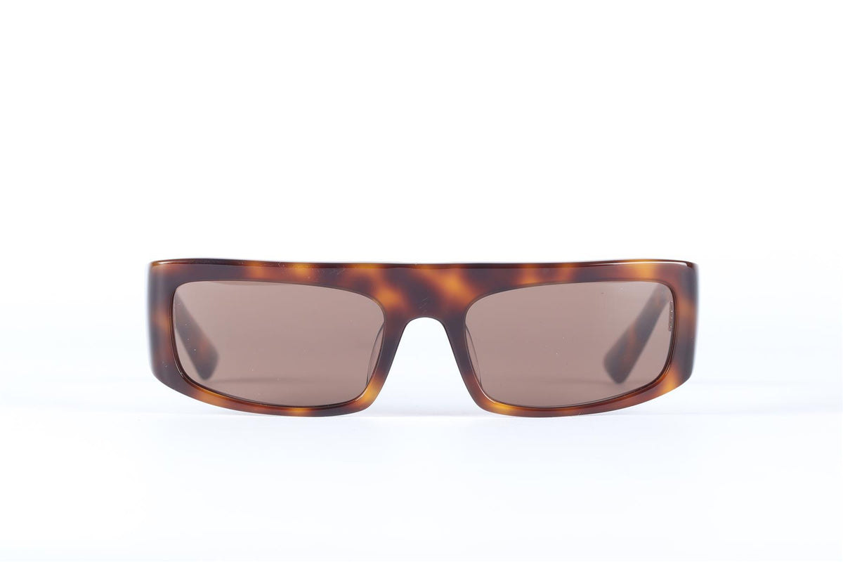 OLIVER PEOPLES + KHAITE BROWN RECTANGLE FRAME ACETATE SUNGLASSES
