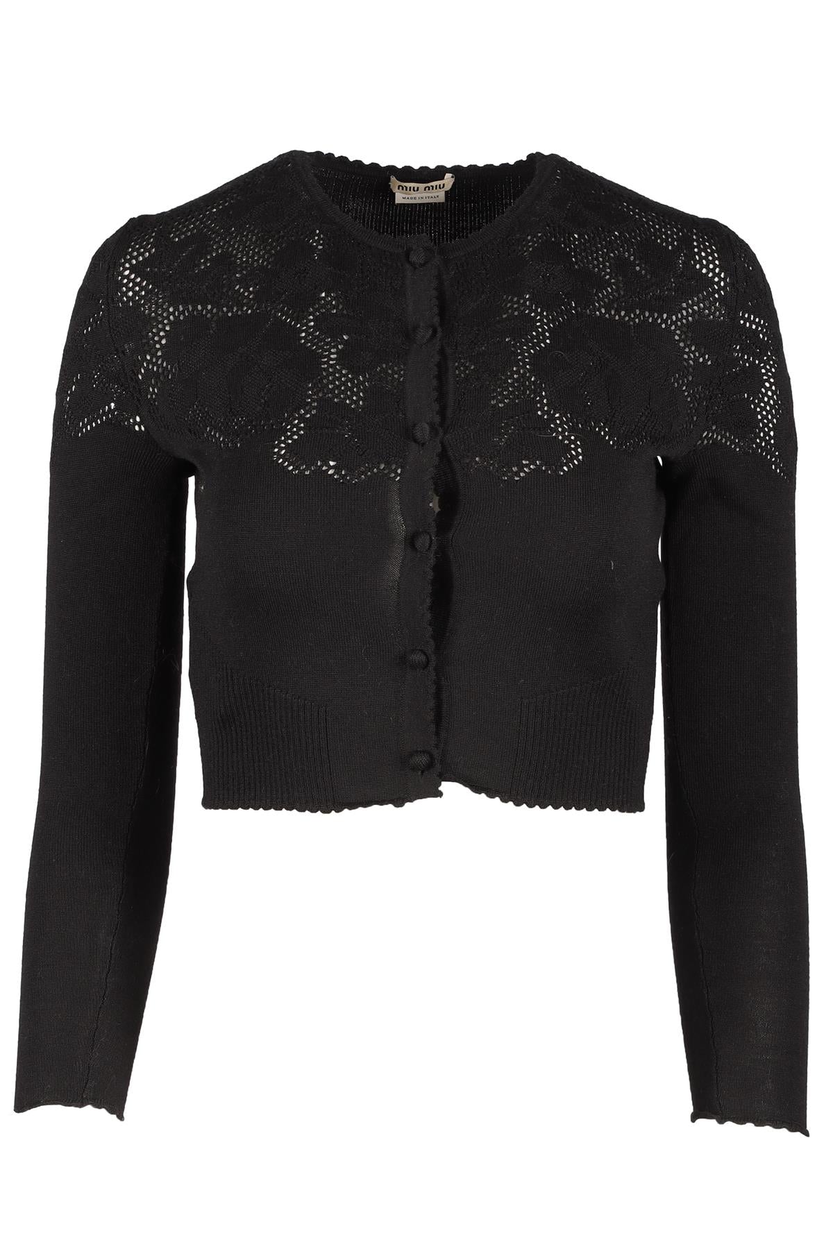 MIU MIU BLACK WOOL CARDIGAN IT 36 UK 4