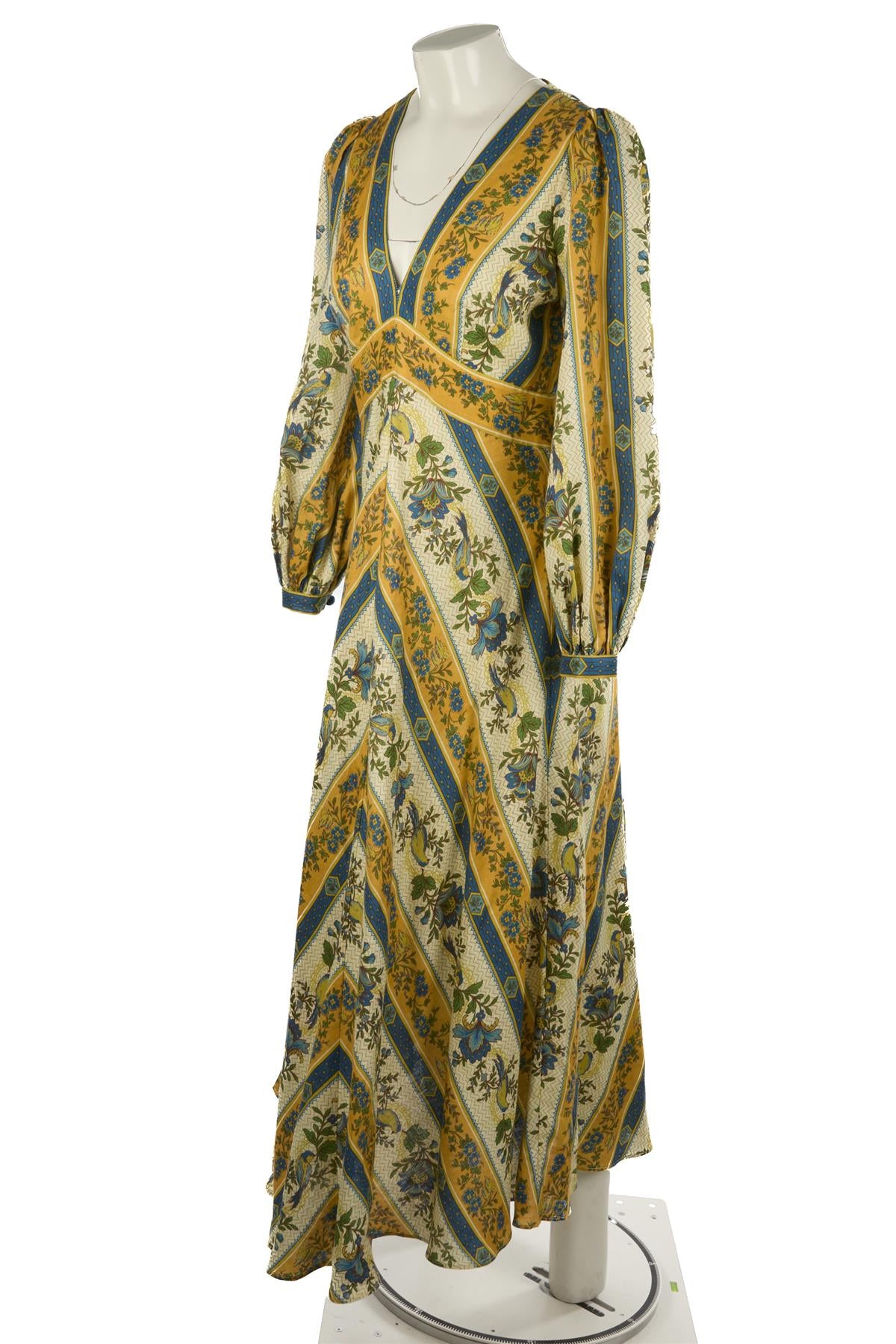 ALEMAIS YELLOW LINEN MAXI DRESS UK 10