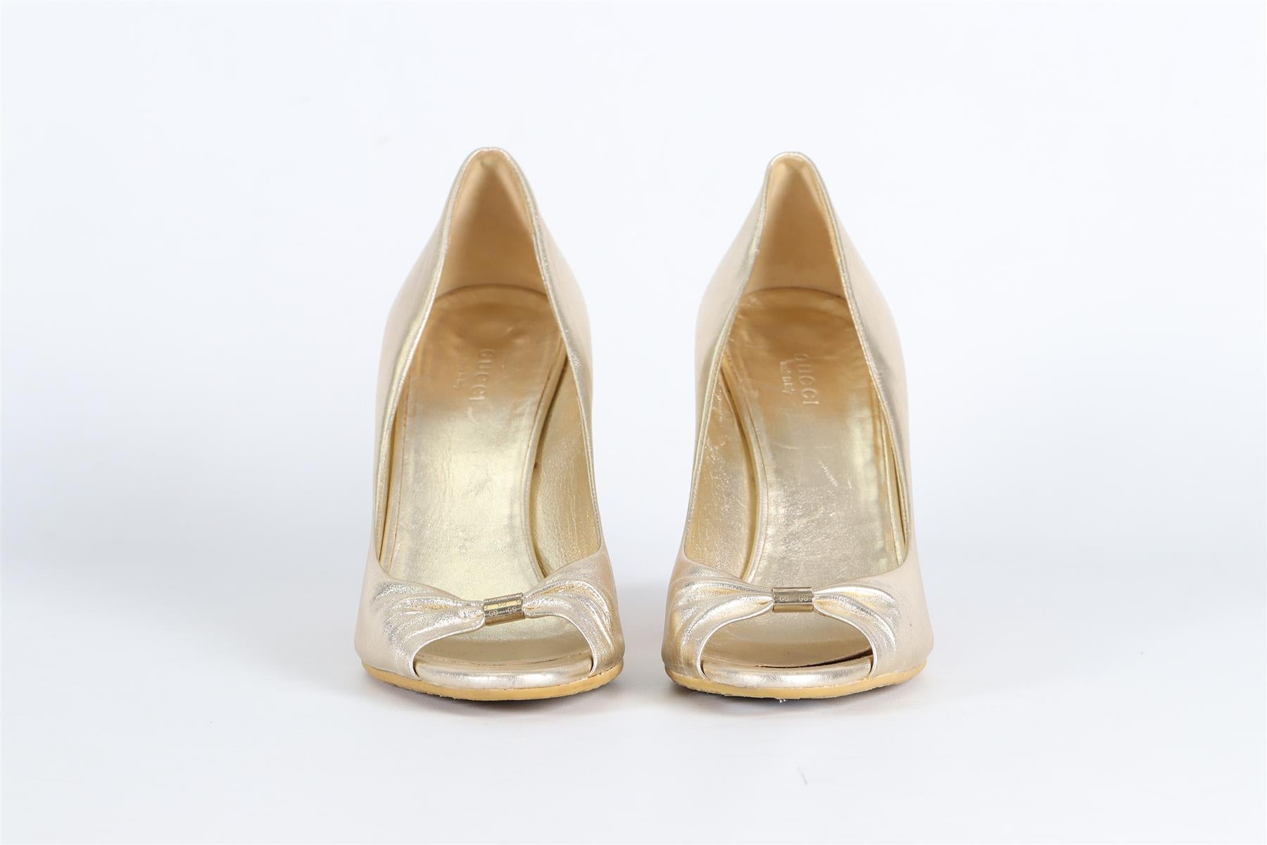 GUCCI LEATHER WEDGE PUMPS EU 38 UK 5 US 8
