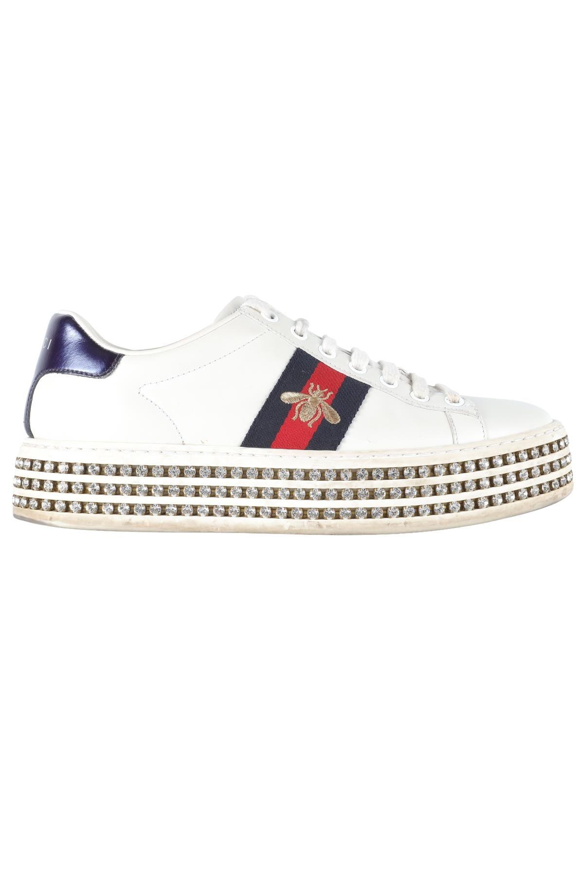 GUCCI WHITE ACE LEATHER PLATFORM SNEAKERS EU 36.5 UK 3.5 US 6.5