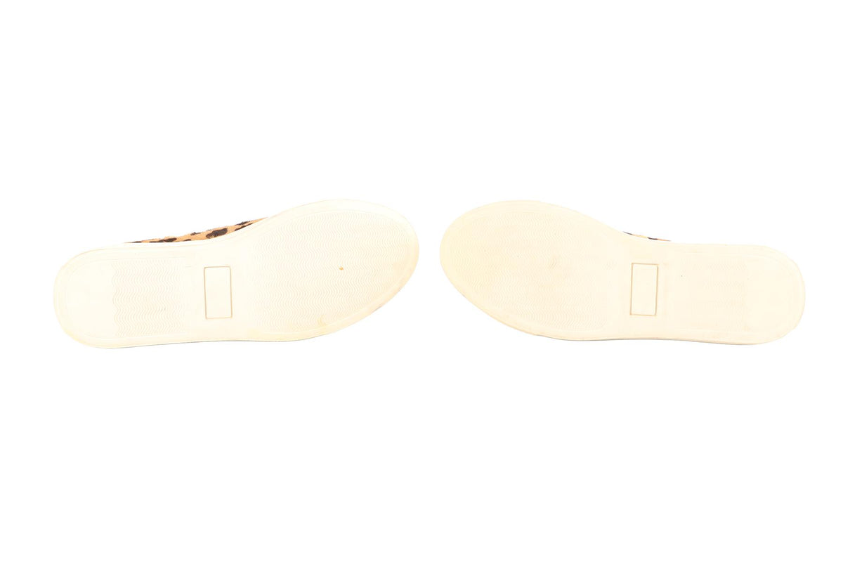CHARLOTTE OLYMPIA BROWN CALF HAIR SNEAKERS EU 38 UK 5 US 8