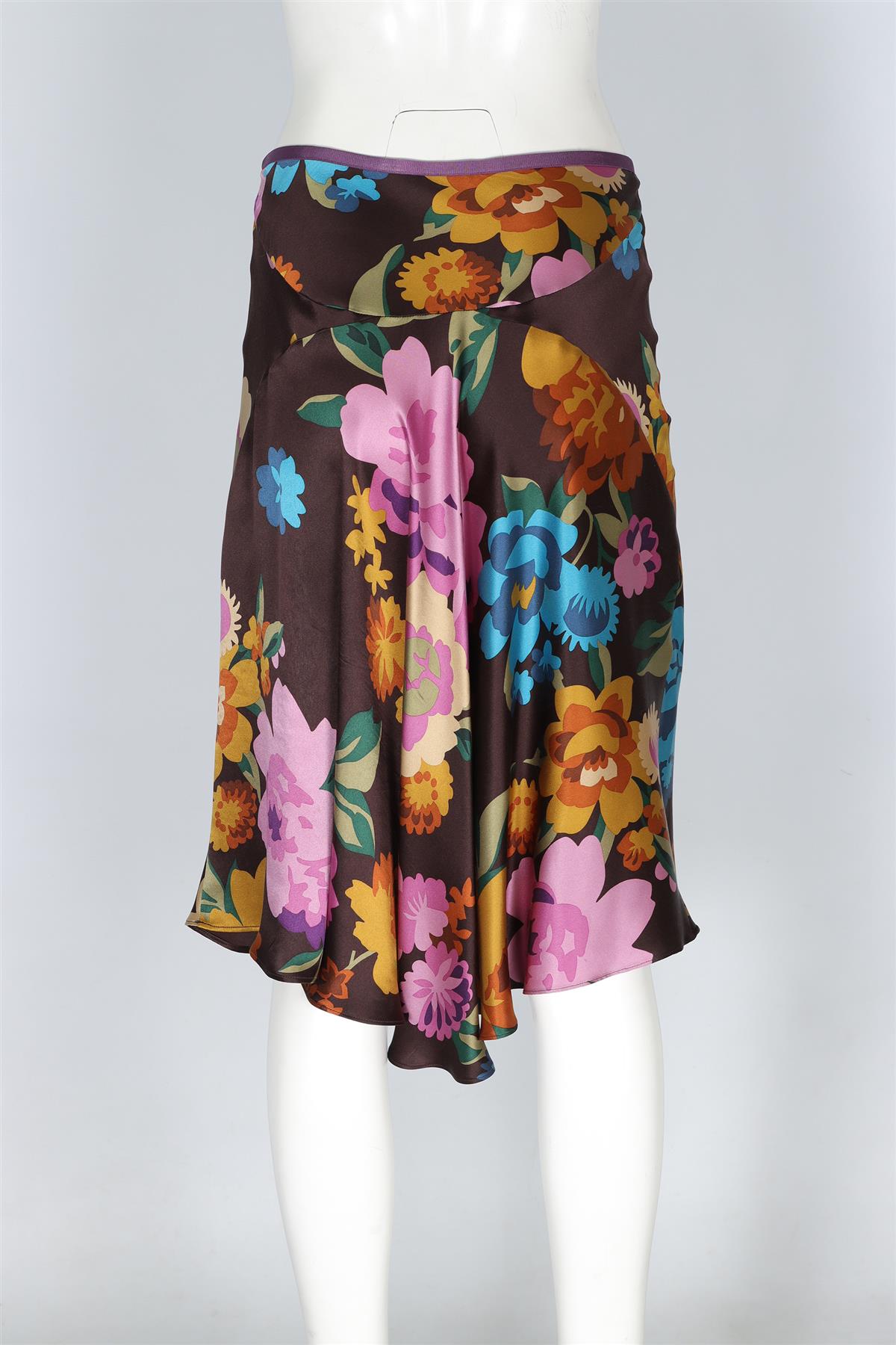 ETRO MULTI SILK MIDI SKIRT IT 42 UK 10