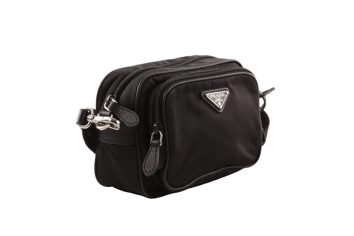 BLACK 2005 RE-EDITION CAMERA NYLON SHOULDER BAG