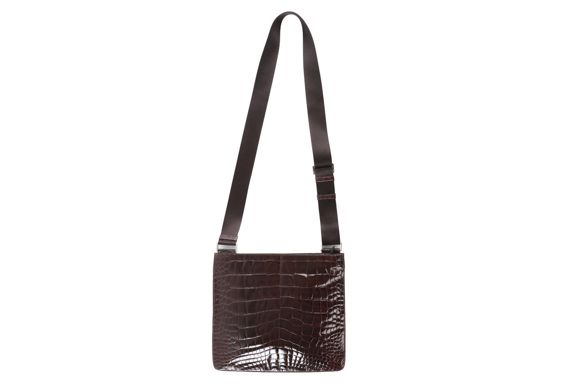 PRADA BROWN 2006 CROCODILE CROSSBODY BAG