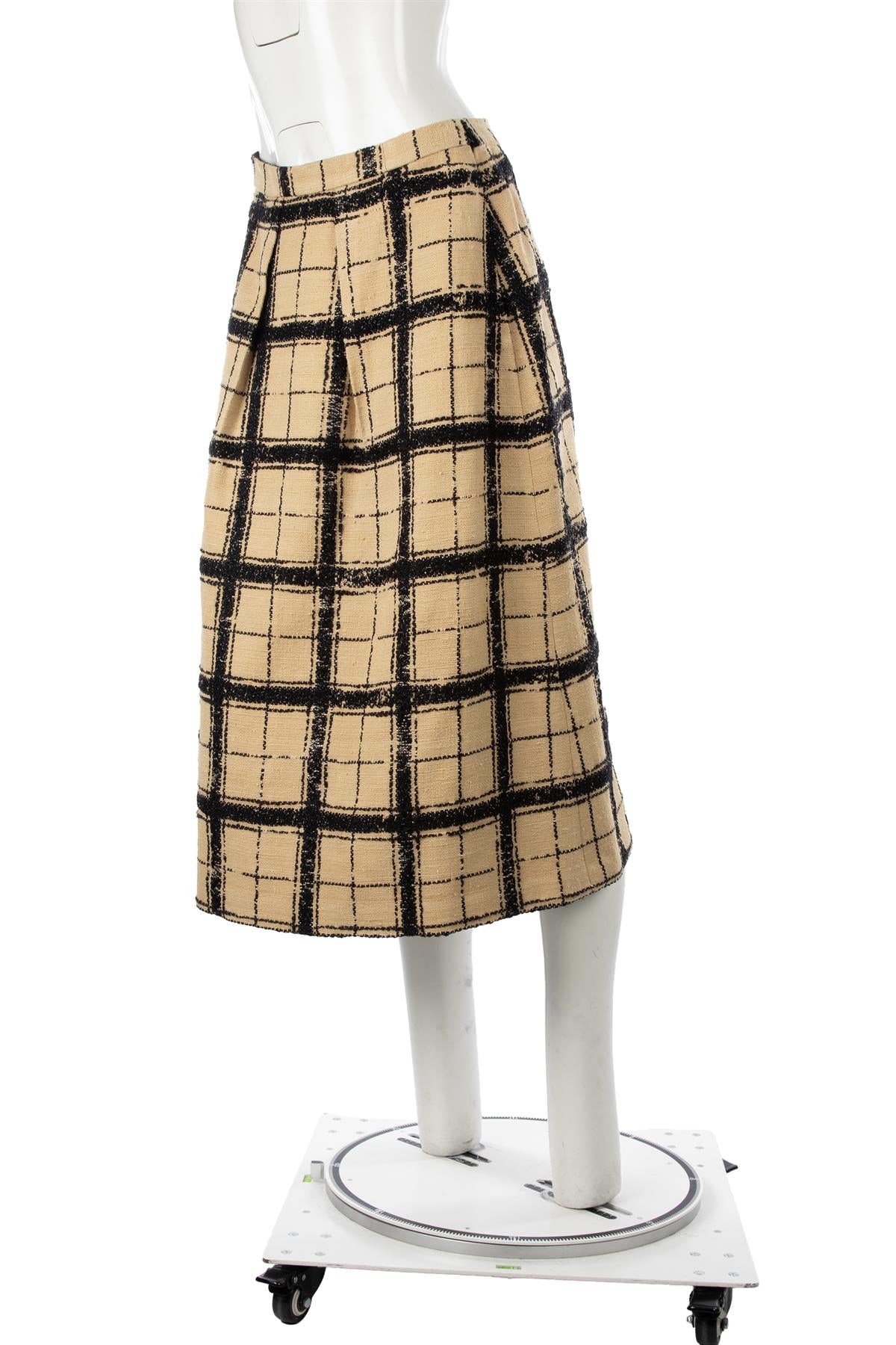 CHRISTIAN DIOR BEIGE COTTON MIDI SKIRT FR 38 UK 10