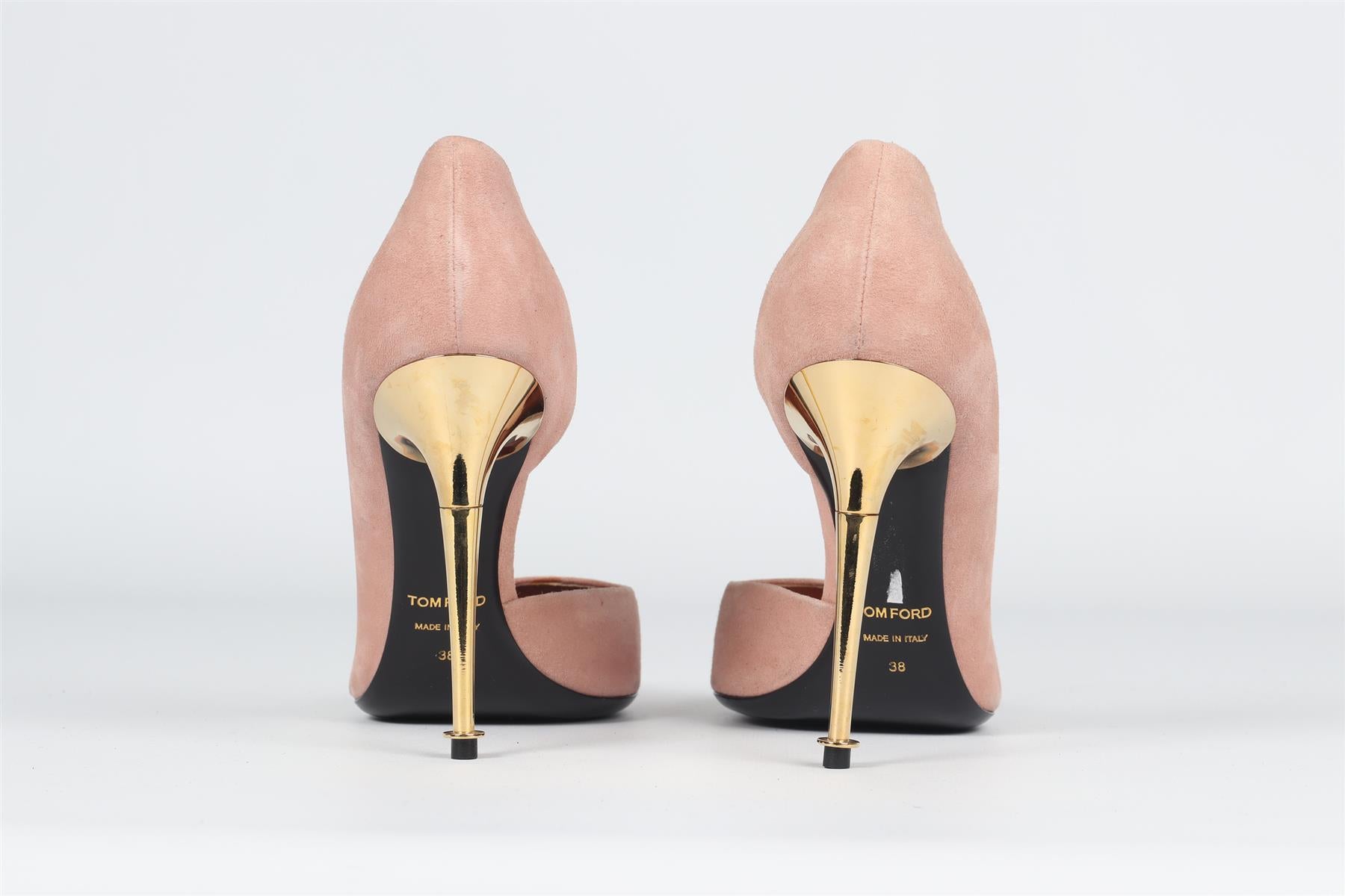 TOM FORD PINK SUEDE PUMPS EU 38 UK 5 US 8