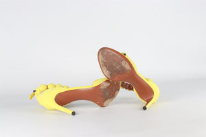 ALAÏA YELLOW BOMBE SUEDE SANDALS EU 38 UK 5 US 8