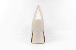 BOTTEGA VENETA WHITE ARCO INTRECCIATO LEATHER TOTE BAG