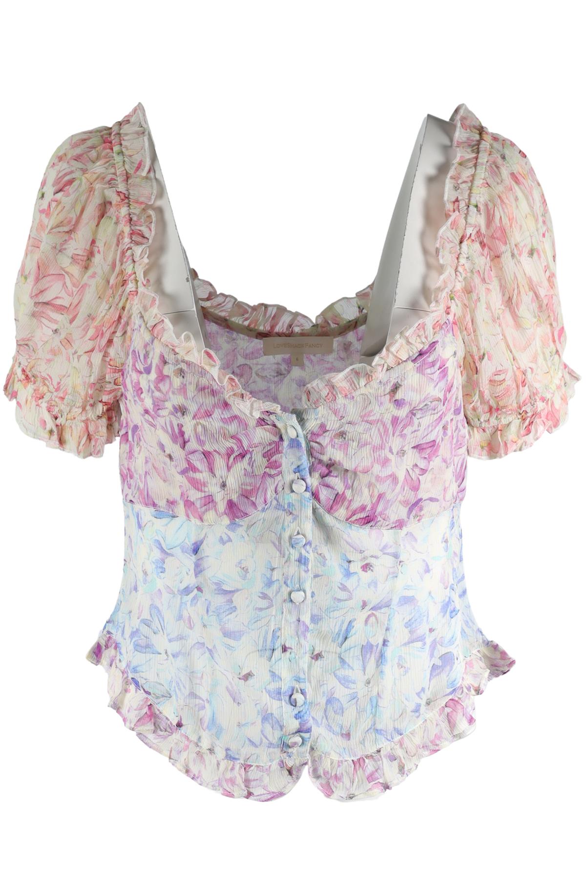 LOVESHACKFANCY MULTI SILK TOP US 6 UK 10