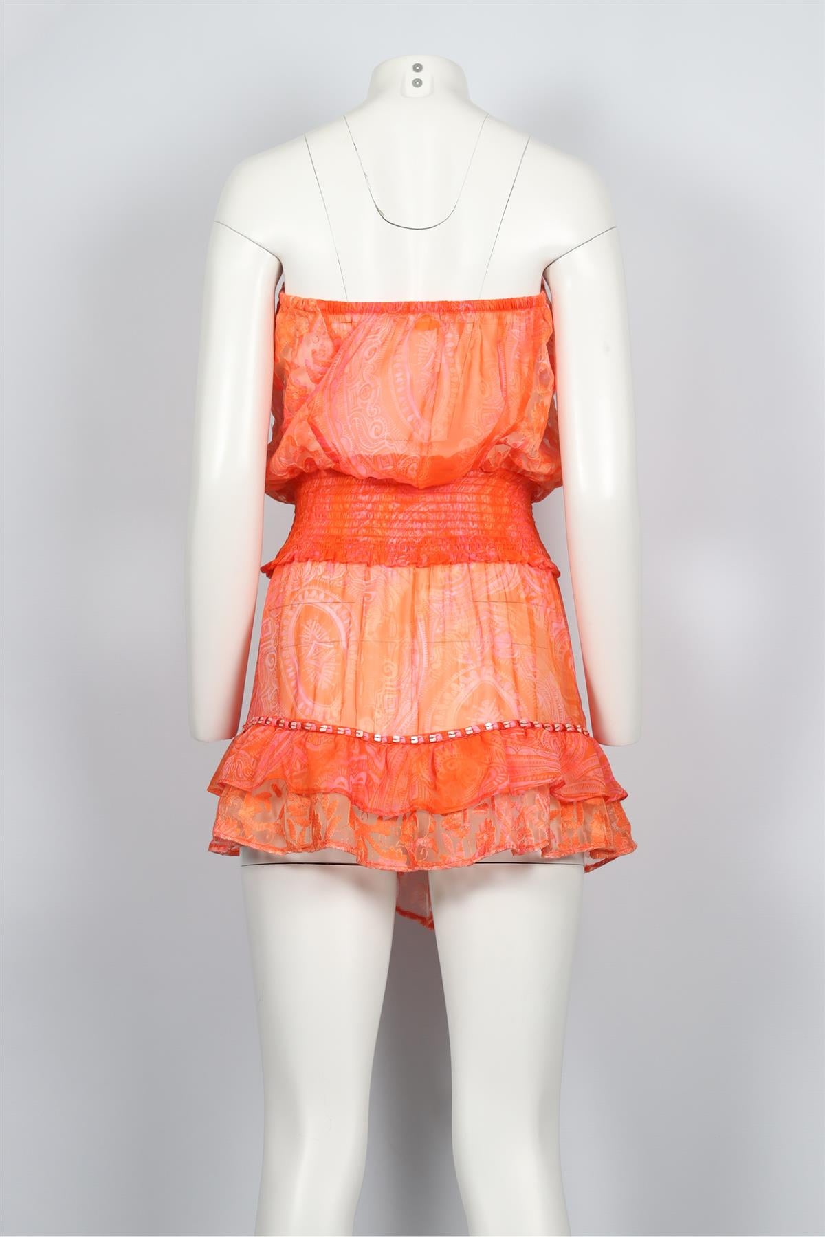 RAMY BROOK ORANGE CHIFFON MINI DRESS LARGE