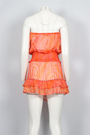 RAMY BROOK ORANGE CHIFFON MINI DRESS LARGE