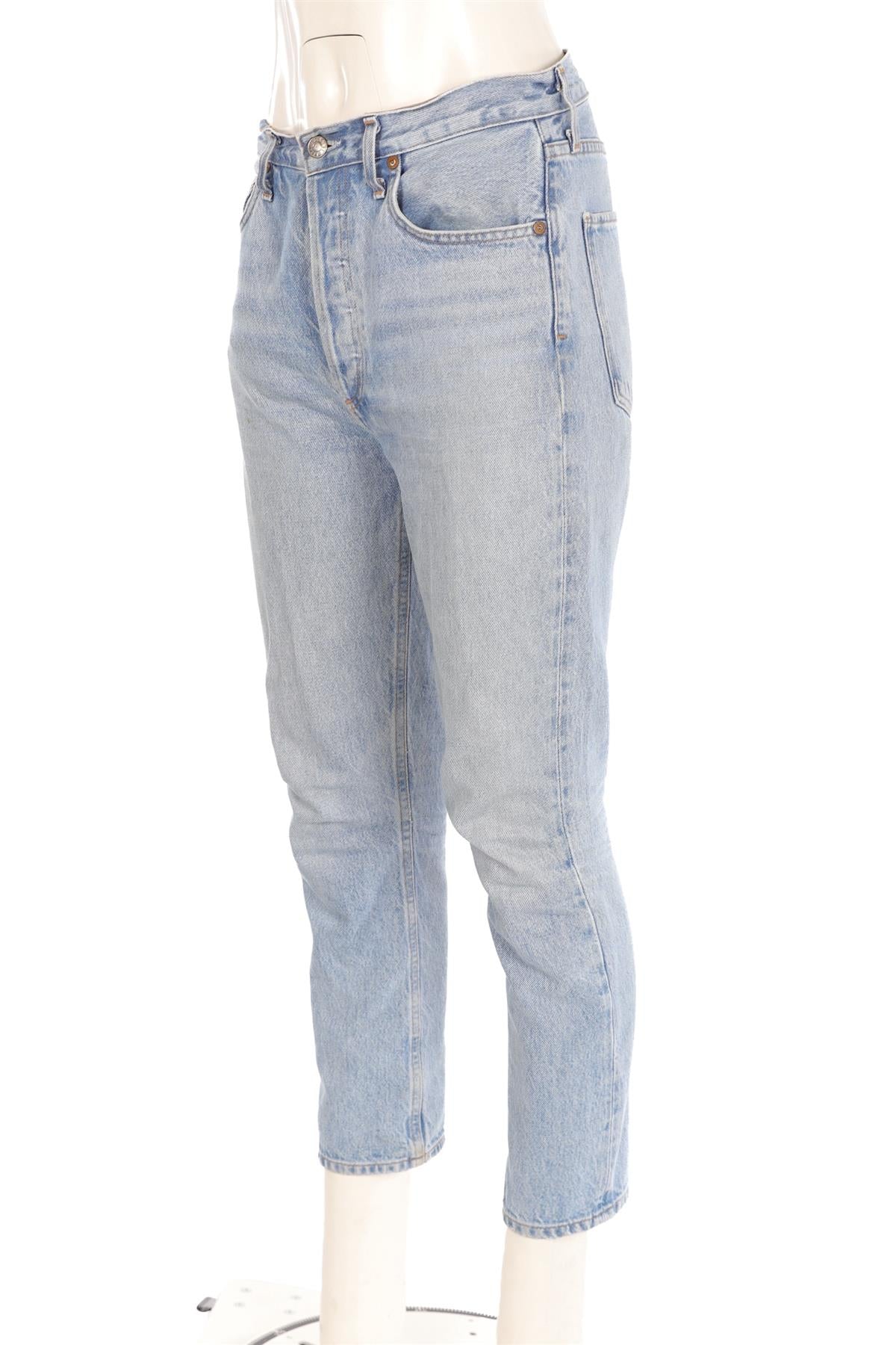AGOLDE BLUE HIGH RISE STRAIGHT LEG JEANS W27 UK 8-10