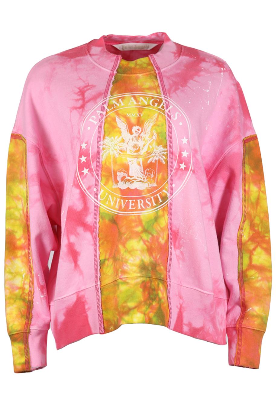 PALM ANGELS TIE DYED COTTON SWEATSHIRT SMALL