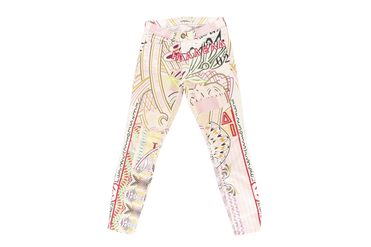 MARY KATRANTZOU MULTI DENIM SKINNY JEANS W26