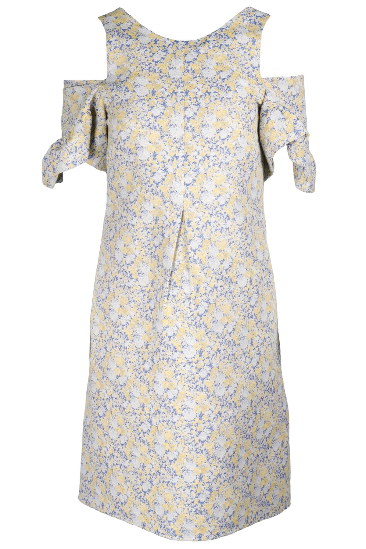 EUDON CHOI YELLOW COTTON MIDI DRESS IT 38 UK 6