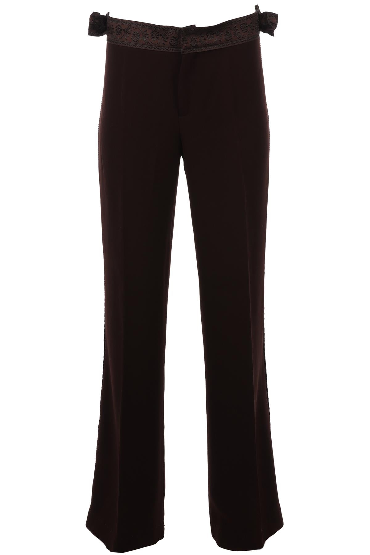 JEAN PAUL GAULTIER BROWN VINTAGE CREPE WIDE LEG PANTS IT 44 UK 12