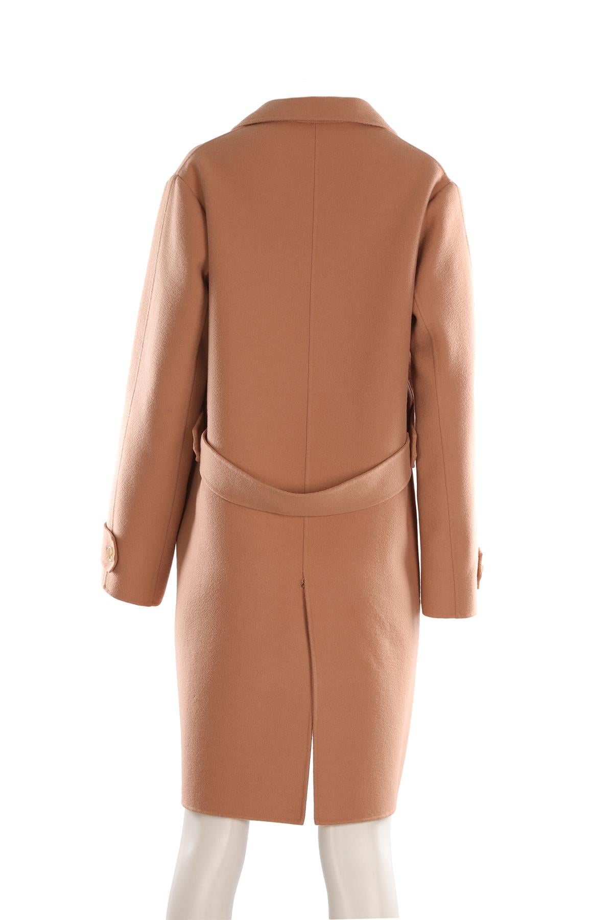BOTTEGA VENETA TAN CASHMERE COAT IT 44 UK 12