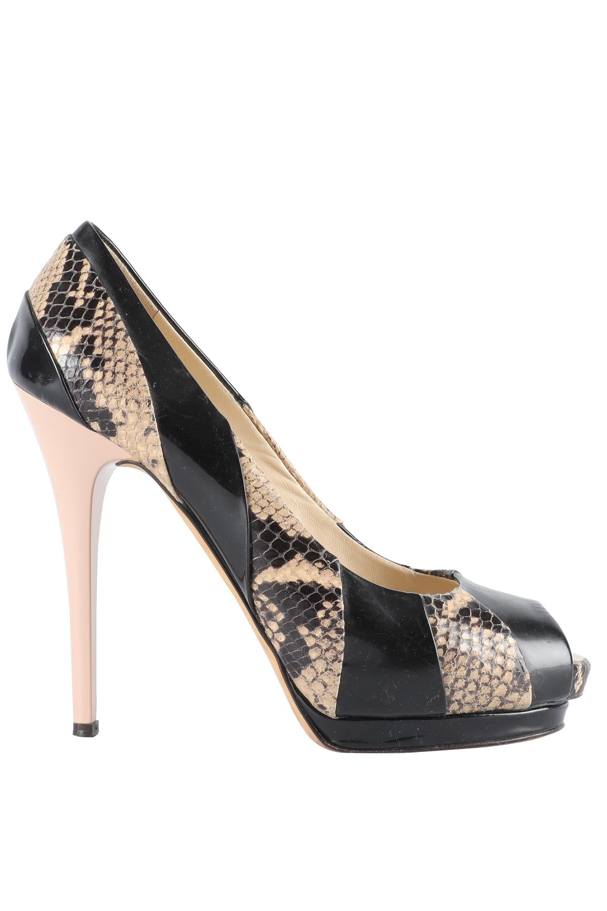 GIUSEPPE ZANOTTI BLACK PATENT LEATHER PUMPS EU 38.5 UK 5.5